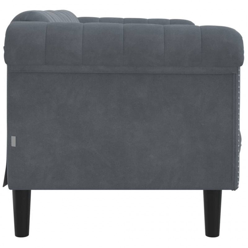 Sofa dwuosobowa, ciemnoszara, aksamit