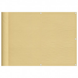 Parawan balkonowy, piaskowy, 75x500 cm, 100% poliester Oxford