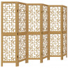 Parawan pokojowy, 6-panelowy, brązowy, lite drewno paulowni