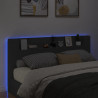 Zagłówek z półką i oświetleniem LED, czarny, 200x16,5x103,5 cm