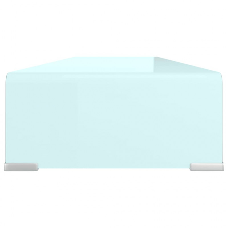 Podstawka pod monitor / TV, zielone szkło, 100x30x13 cm
