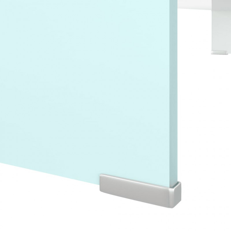 Podstawka pod monitor / TV, zielone szkło, 100x30x13 cm