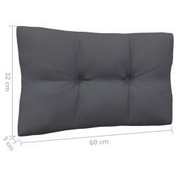 4-osobowa sofa ogrodowa z antracytowymi poduszkami, sosnowa