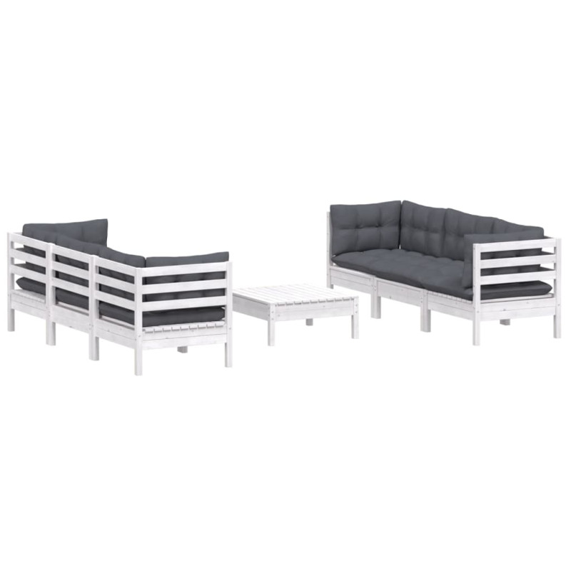 7-cz. zestaw wypoczynkowy do ogrodu, antracytowe poduszki