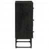Komoda, czarna, 55x30x76 cm, lite drewno mango i żelazo