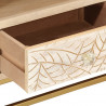 Szafka pod TV, 110x30x40 cm, lite drewno mango i żelazo