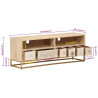 Szafka pod TV, 110x30x40 cm, lite drewno mango i żelazo