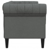 Sofa Chesterfield, dwuosobowa, ciemnoszara, obita tkaniną