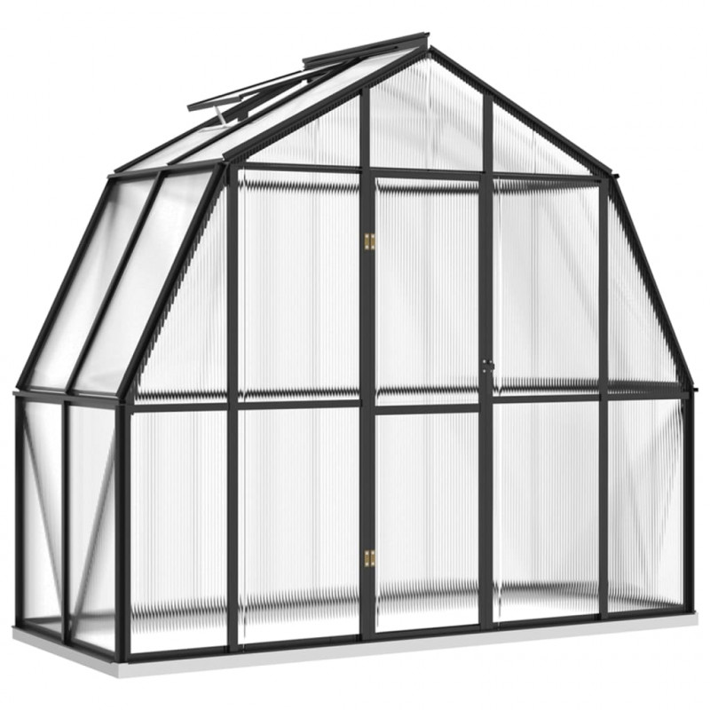 Szklarnia z ramą podstawy, antracytowa, 3,3 m², aluminium