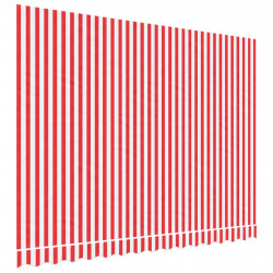 Tkanina na wymianę do markizy, czerwono-białe paski, 3,5x2,5 m