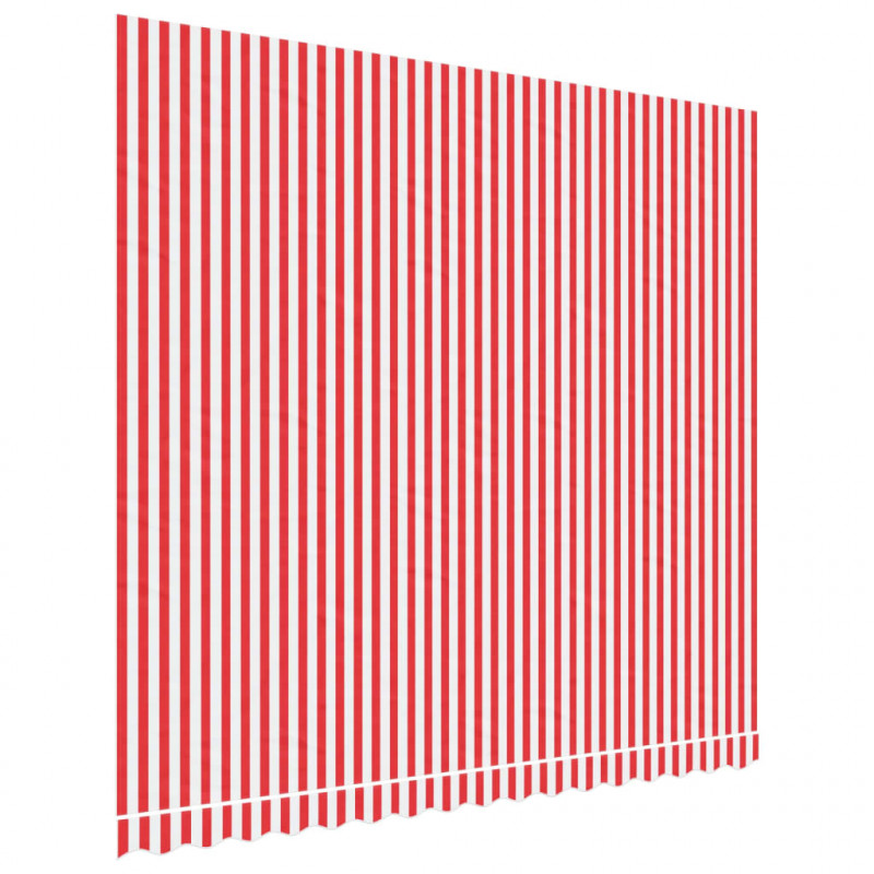 Tkanina na wymianę do markizy, czerwono-białe paski, 4x3,5 m