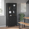 Kredens VIKEN, czarny, 80x40x190 cm, lite drewno sosnowe