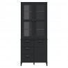 Kredens VIKEN, czarny, 80x40x190 cm, lite drewno sosnowe