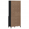 Kredens VIKEN, czarny, 80x40x190 cm, lite drewno sosnowe