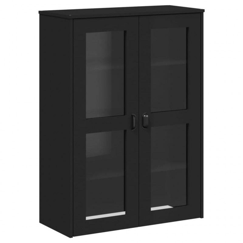 Kredens VIKEN, czarny, 80x40x190 cm, lite drewno sosnowe