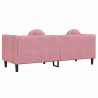 Sofa 3-osobowa z poduszkami, różowa, aksamit
