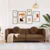Sofa 3-os., brązowa, sztuczna skóra zamszowa