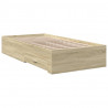 Rama łóżka z szufladami, dąb sonoma, 90x200 cm