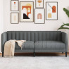 Sofa 2-osobowa, ciemnoszara, tapicerowana tkaniną