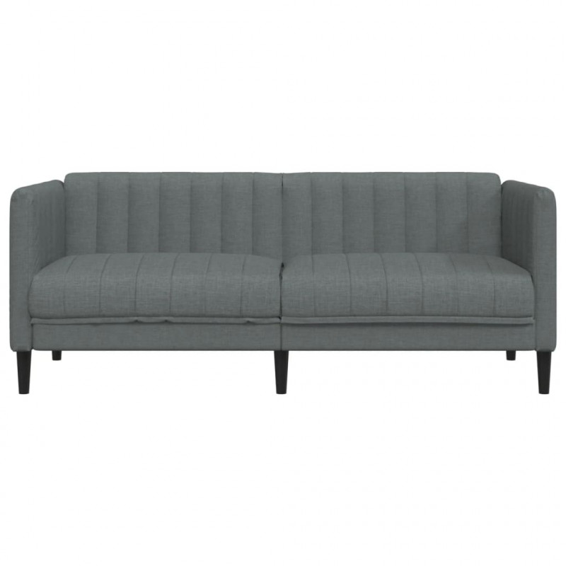 Sofa 2-osobowa, ciemnoszara, tapicerowana tkaniną