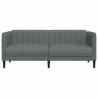 Sofa 2-osobowa, ciemnoszara, tapicerowana tkaniną