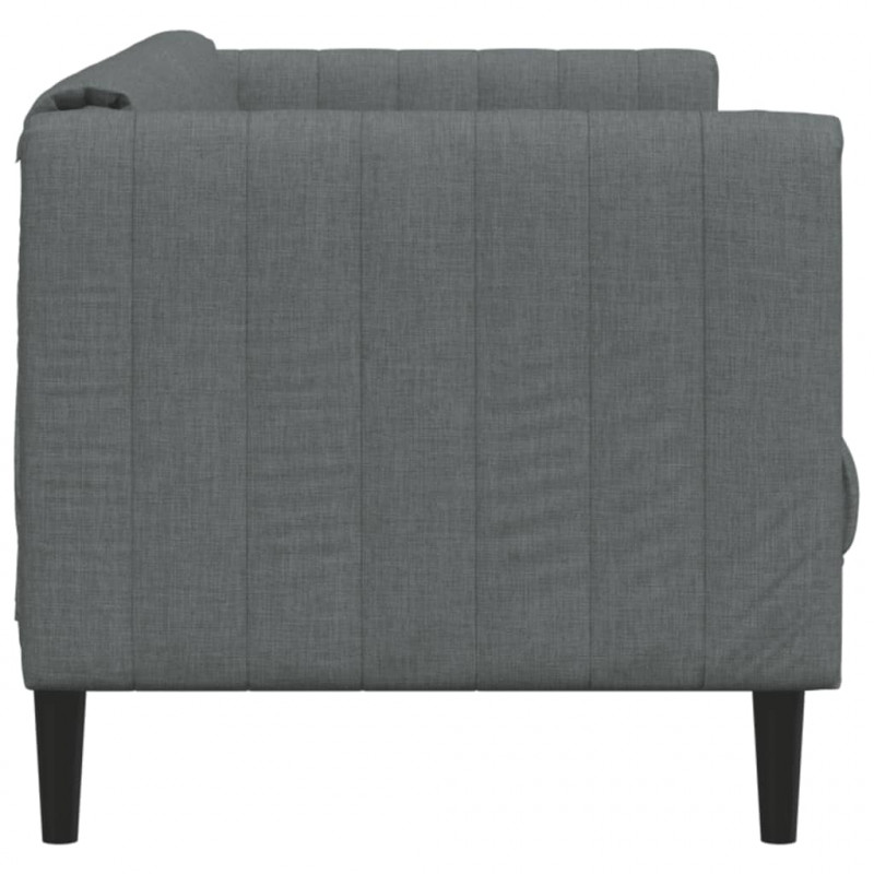 Sofa 2-osobowa, ciemnoszara, tapicerowana tkaniną