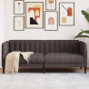 Sofa 2-osobowa, ciemnobrązowa, tapicerowana tkaniną