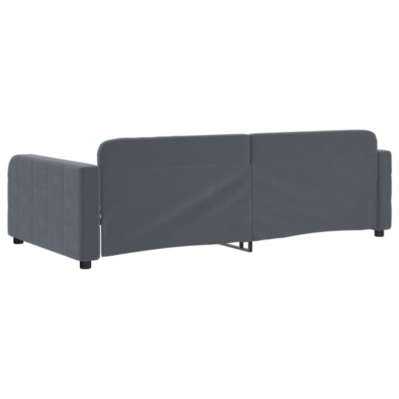 Sofa z funkcją spania, ciemnoszara, 90x200 cm, aksamit