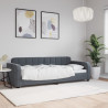 Sofa z funkcją spania, ciemnoszara, 80x200 cm, aksamitna