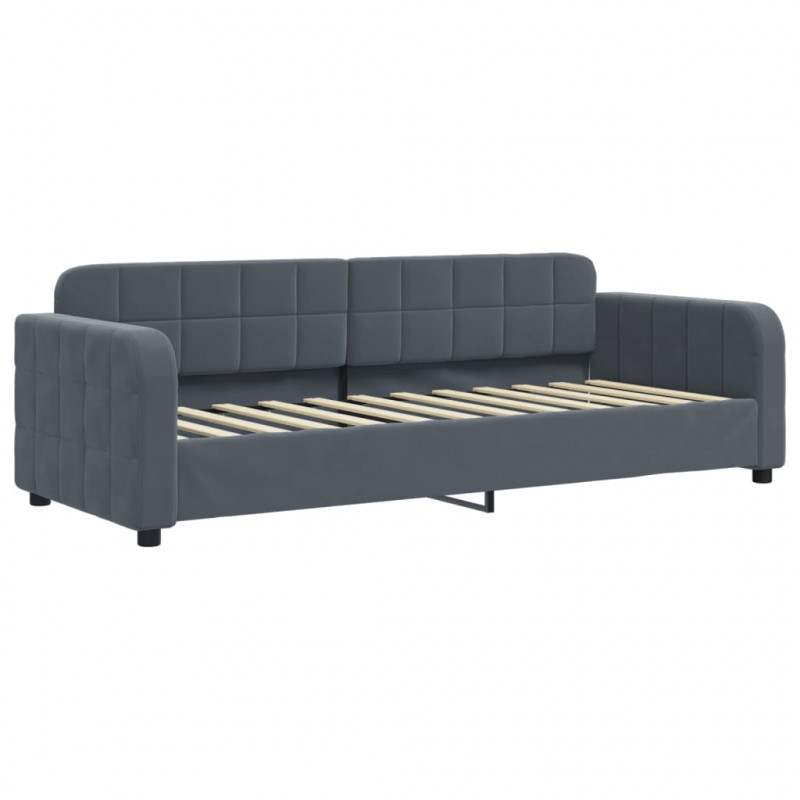 Sofa z funkcją spania, ciemnoszara, 80x200 cm, aksamitna