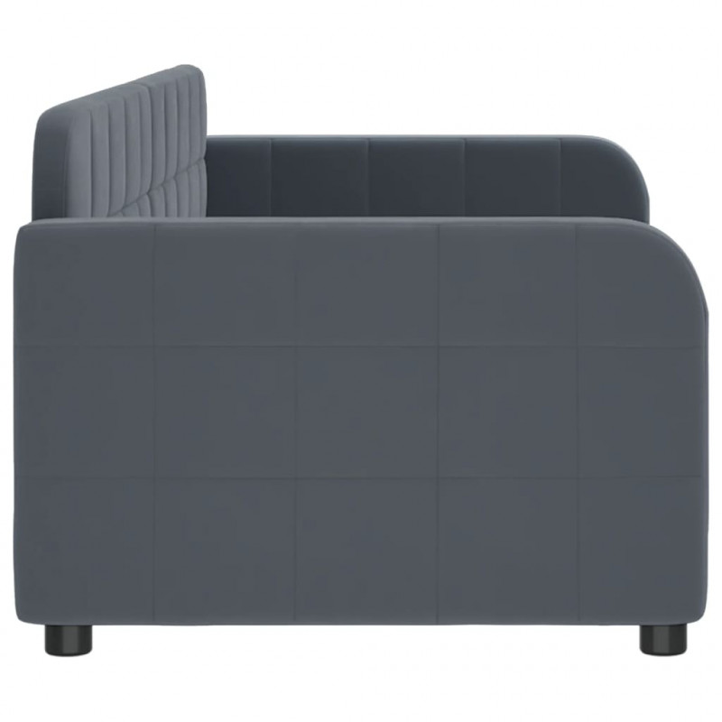 Sofa z funkcją spania, ciemnoszara, 80x200 cm, aksamitna