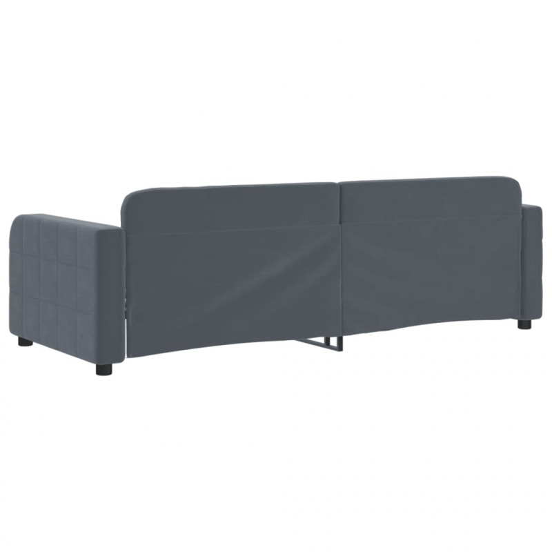 Sofa z funkcją spania, ciemnoszara, 80x200 cm, aksamitna