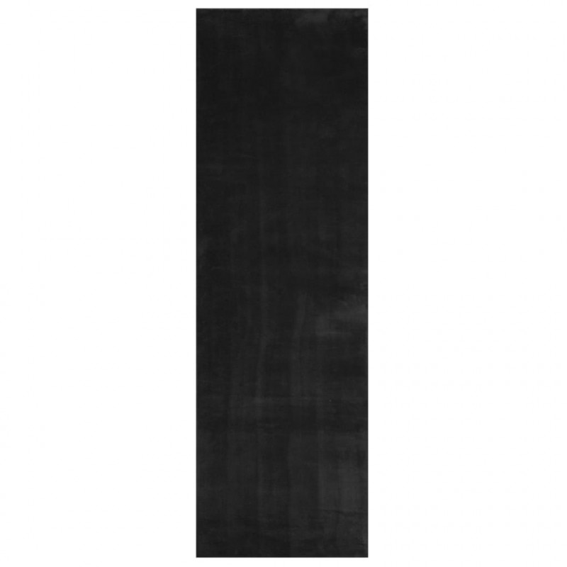 Dywan HUARTE z krótkim włosiem, czarny, 80x250 cm