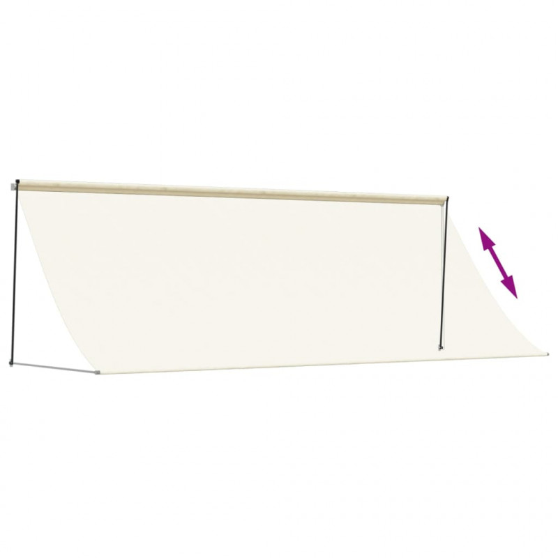 Markiza zwijana, kremowa, 400x150 cm, tkanina i stal