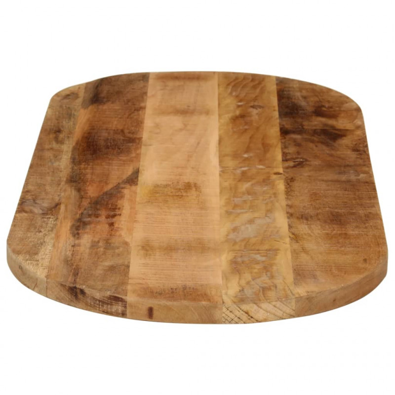 Blat stołu, 100x40x2,5 cm, owalny, surowe drewno mango