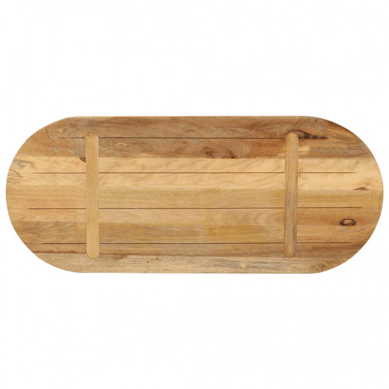 Blat stołu, 80x40x3,8 cm, owalny, surowe drewno mango