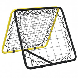 Rebounder piłkarski, dwustronny, regulowany, żółto-czarny, stal