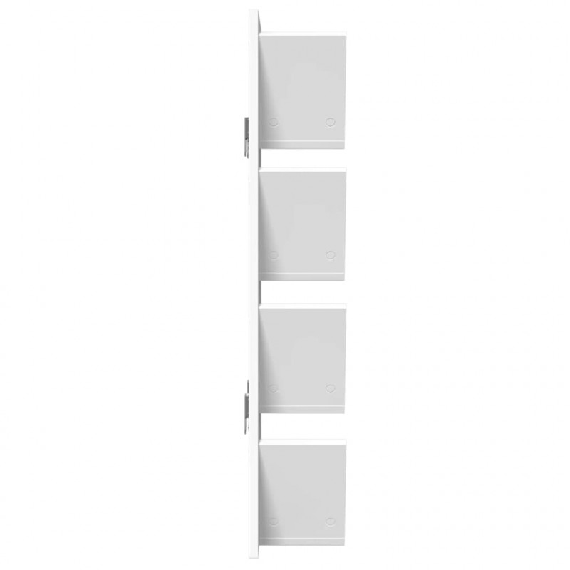 Regał ścienny z 4 półkami, biały, 33x16x90 cm