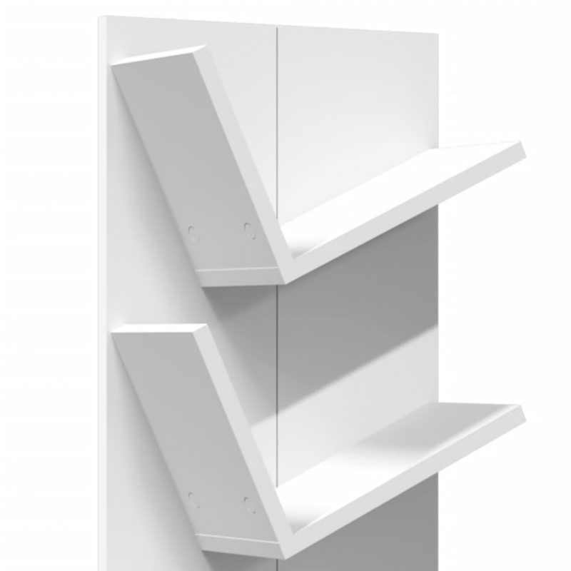 Regał ścienny z 4 półkami, biały, 33x16x90 cm