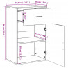 Szafka, szary dąb sonoma, 56,5x39x90cm, materiał drewnopochodny