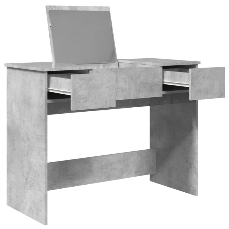 Toaletka z lustrem, szarość betonu, 100x45x76 cm