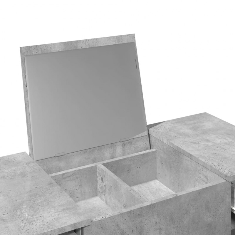 Toaletka z lustrem, szarość betonu, 100x45x76 cm