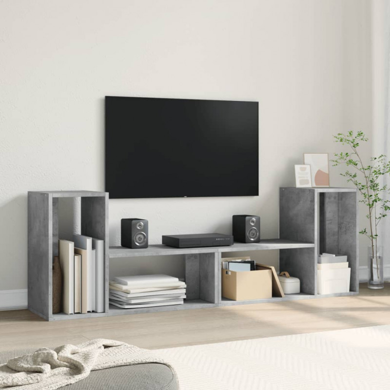 Szafki pod telewizor, 2 szt., szarość betonu, 75x30x50 cm