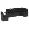 6-cz. zestaw mebli ogrodowych z poduszkami, czarny polirattan