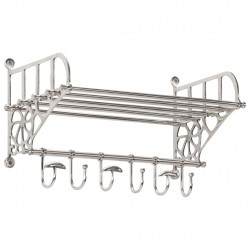 Półka na bagaże z wieszakami, ścienna, aluminium