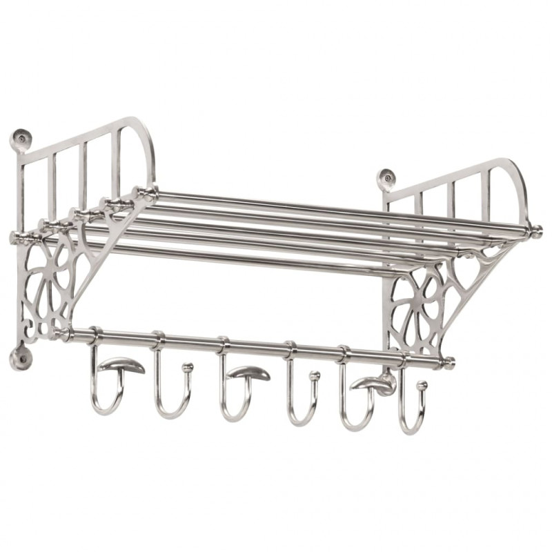 Półka na bagaże z wieszakami, ścienna, aluminium