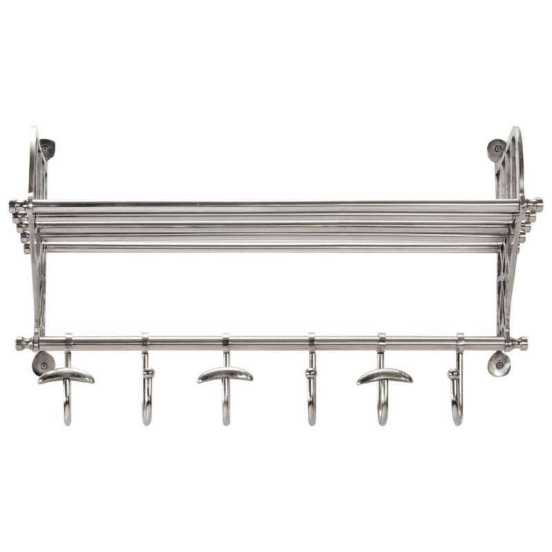 Półka na bagaże z wieszakami, ścienna, aluminium