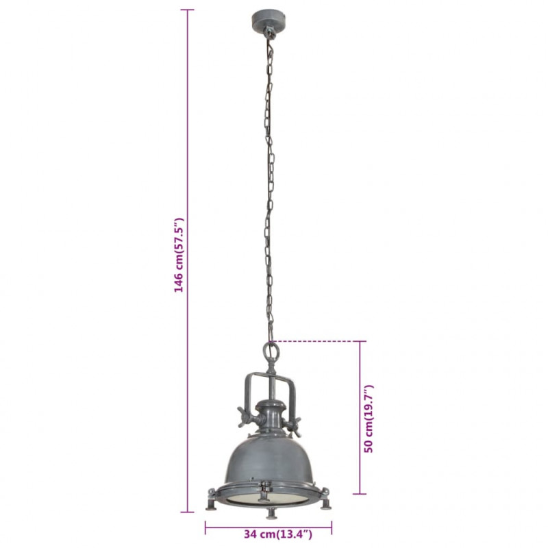 Lampa wisząca, 34x34x146 cm, aluminium