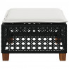Stołek ogrodowy z poduszką, czarny, 63,5x56x32 cm, rattan PE
