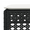 Stołek ogrodowy z poduszką, czarny, 63,5x56x32 cm, rattan PE